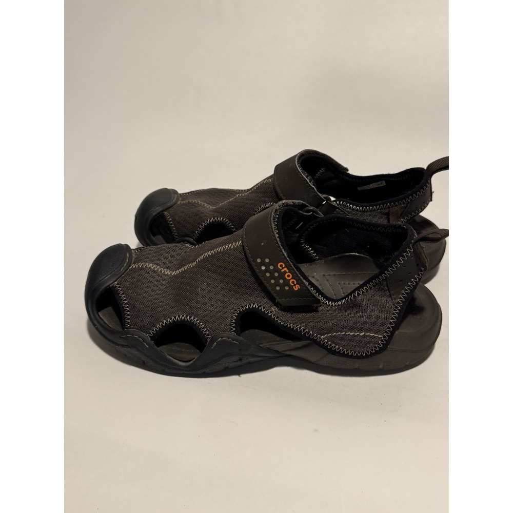 Crocs Swiftwater Mesh Deck Sandals Shoes Mens 10 Brown Fisherman Water Comfort